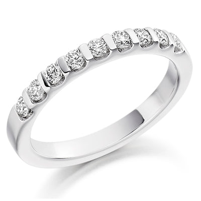 Bar-Set Half Eternity Ring, 0.4ct total