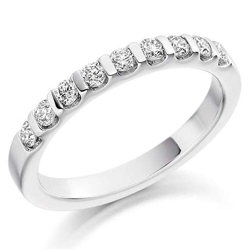 Bar-Set Half Eternity Ring, 0.4ct total