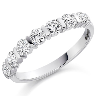 Bar-Set Half Eternity Ring, 0.75ct total (HET1284)