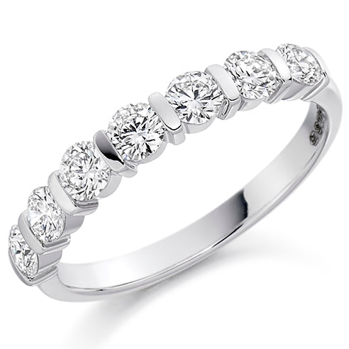 Bar-Set Half Eternity Ring, 0.75ct total (HET1284)