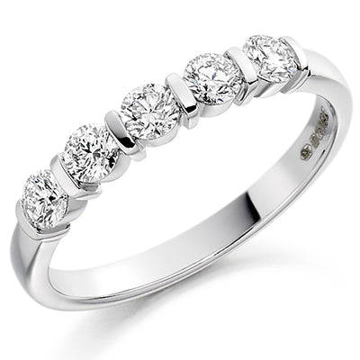 Bar-Set Half Eternity Ring, 0.5ct total (HET1285)