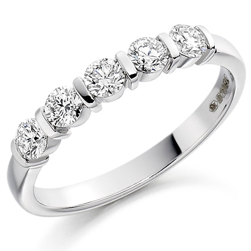 Bar-Set Half Eternity Ring, 0.5ct total (HET1285)