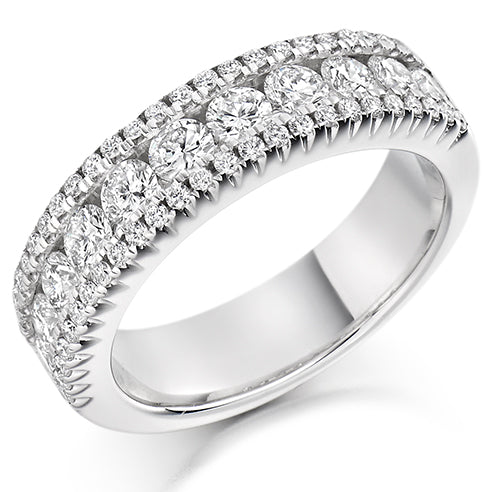 Channel-Set Half Eternity Ring, 1.5ct total