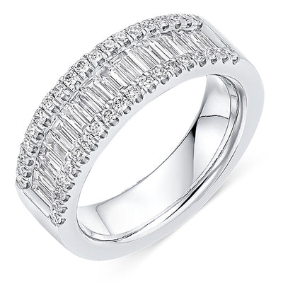 Channel-Set Diamond Half Eternity Ring, 0.95ct