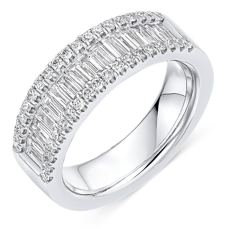 Channel-Set Diamond Half Eternity Ring, 0.95ct