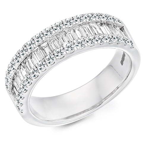Channel-Set Diamond Half Eternity Ring, 1.4ct