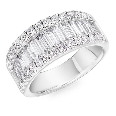 Channel-Set Diamond Half Eternity Ring, 2.1ct