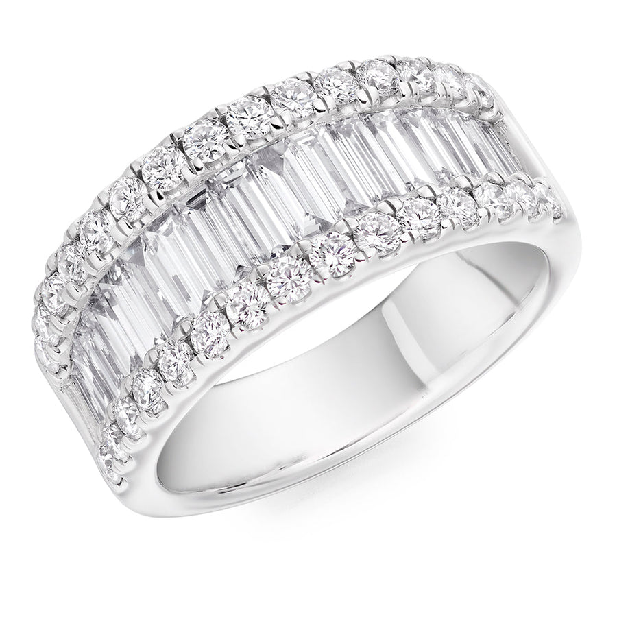 Channel-Set Diamond Half Eternity Ring, 2.1ct