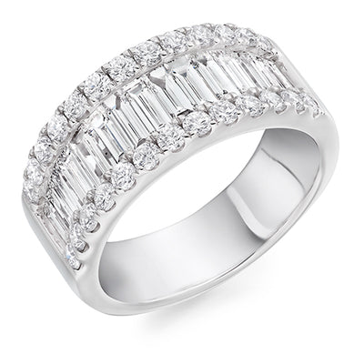 Channel-Set Diamond Half Eternity Ring, 2.3ct