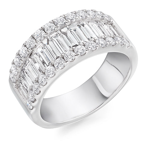 Channel-Set Diamond Half Eternity Ring, 2.3ct