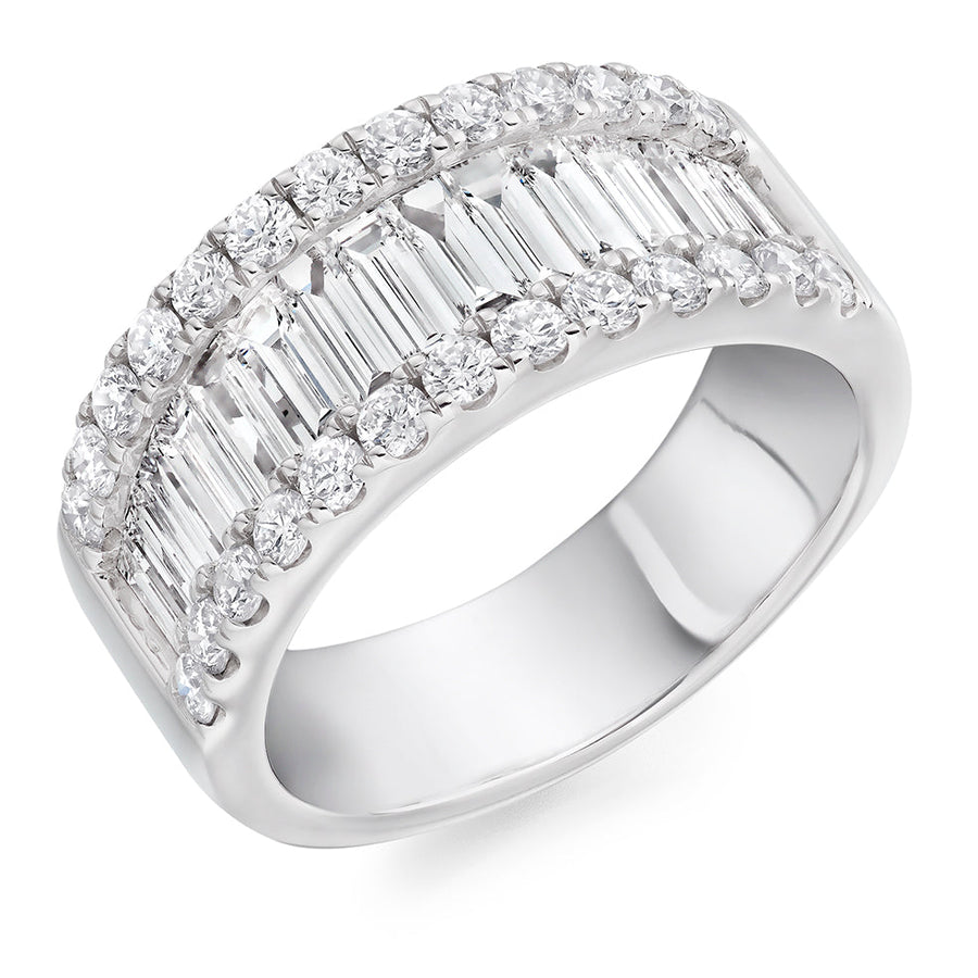 Channel-Set Diamond Half Eternity Ring, 2.3ct