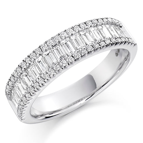 Channel-Set Half Eternity Ring, 1.25ct total