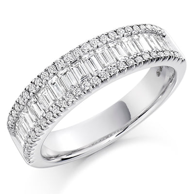 Channel-Set Half Eternity Ring, 1.25ct total