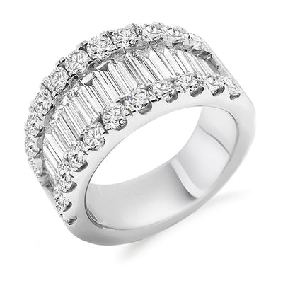 Channel-Set Diamond Half Eternity Ring, 3.6ct