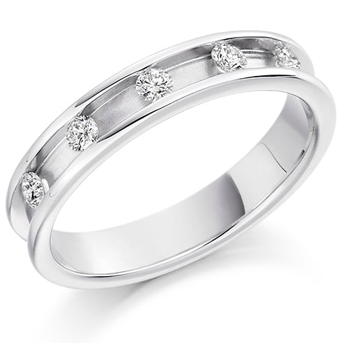 Channel-Set Half Eternity Ring, 0.2ct total