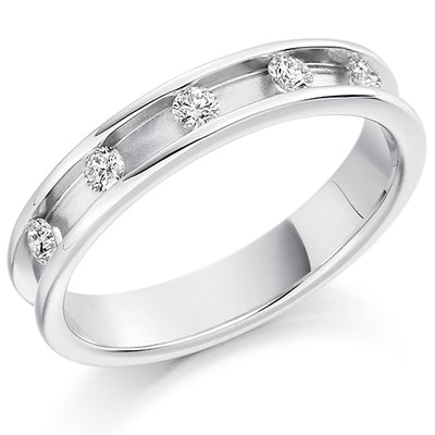 Channel-Set Half Eternity Ring, 0.2ct total