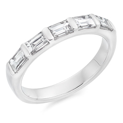 Bar-Set Diamond Half Eternity Ring, 0.85ct