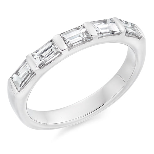 Bar-Set Diamond Half Eternity Ring, 0.85ct