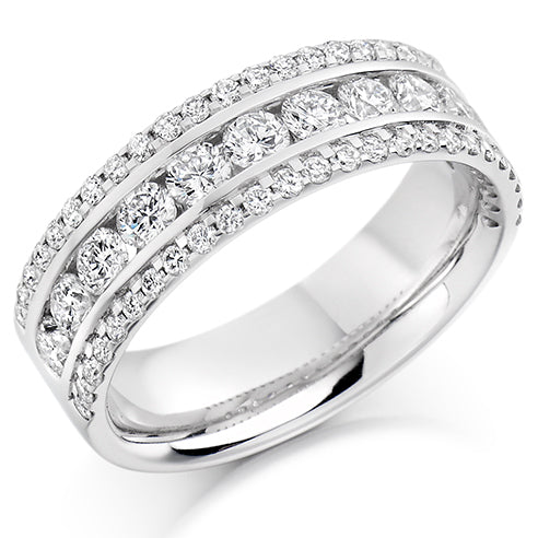 Channel-Set Half Eternity Ring, 1.35ct total
