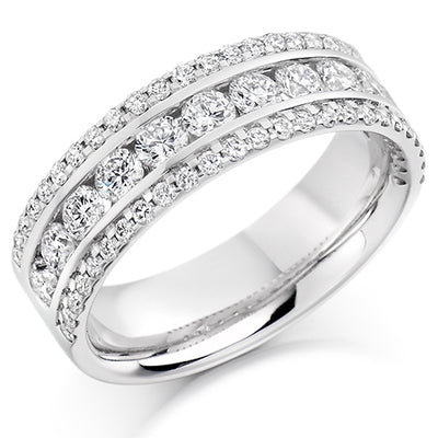 Channel-Set Half Eternity Ring, 1.35ct total