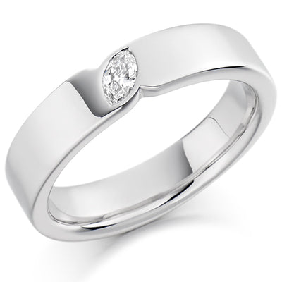 Rubover Half Eternity Ring, 0.1ct total