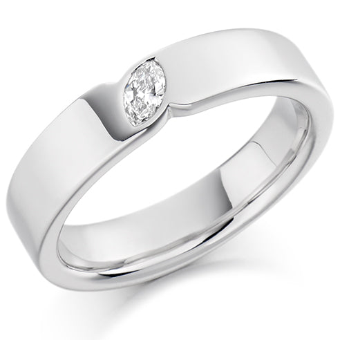 Rubover Half Eternity Ring, 0.1ct total
