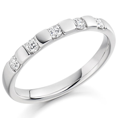 Bar-Set Half Eternity Ring, 0.25ct total (HET1373)