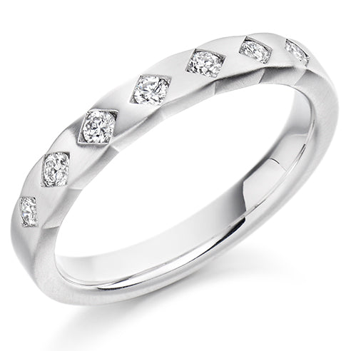 Flush-Set Half Eternity Ring, 0.21ct total