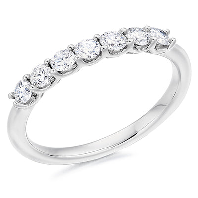 Claw-Set Diamond Half Eternity Ring D, 0.5ct