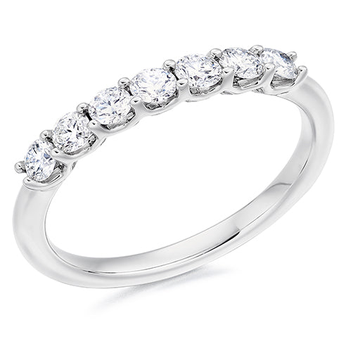 Claw-Set Diamond Half Eternity Ring D, 0.5ct
