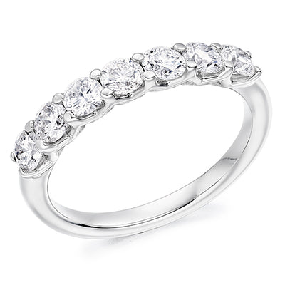 Claw-Set Diamond Half Eternity Ring C, 1.0ct