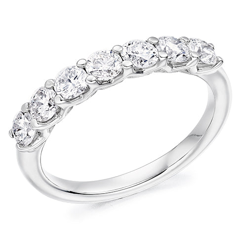 Claw-Set Diamond Half Eternity Ring C, 1.0ct