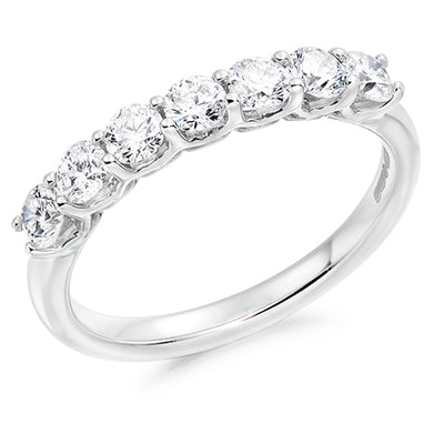 Claw-Set Diamond Half Eternity Ring C, 0.75ct