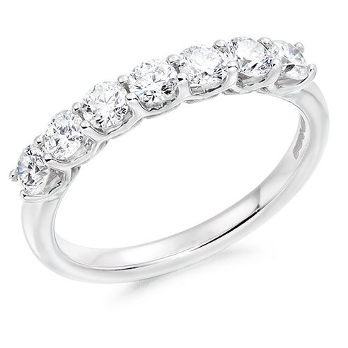 Claw-Set Diamond Half Eternity Ring C, 0.75ct