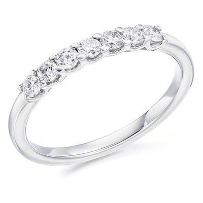 Claw-Set Diamond Half Eternity Ring, 0.35ct