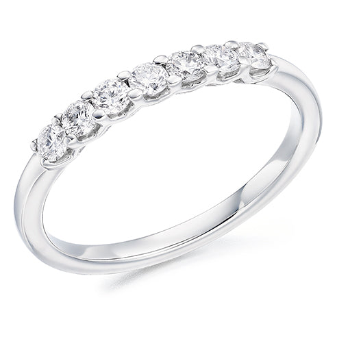 Claw-Set Diamond Half Eternity Ring, 0.35ct