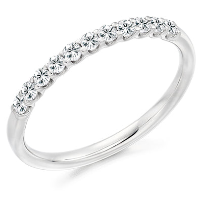 Claw-Set Diamond Half Eternity Ring C, 0.25ct