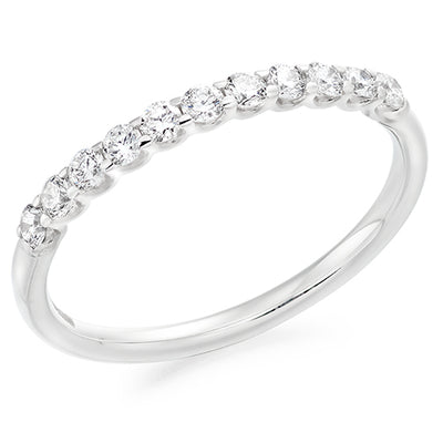 Claw-Set Diamond Half Eternity Ring, 0.33ct