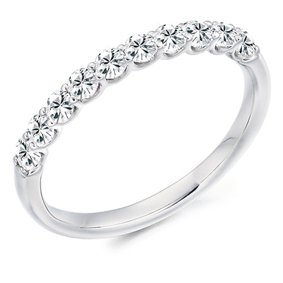 Claw-Set Diamond Half Eternity Ring B, 0.5ct