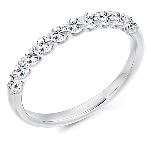 Claw-Set Diamond Half Eternity Ring B, 0.5ct