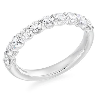 Claw-Set Diamond Half Eternity Ring, 0.75ct