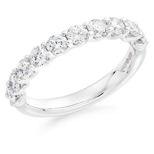 Claw-Set Diamond Half Eternity Ring, 1.0ct