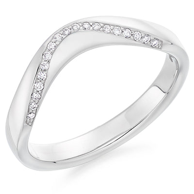 Shaped Grain-Set Half Eternity Ring, 0.08ct total (HET13827)