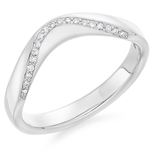 Shaped Grain-Set Half Eternity Ring, 0.08ct total (HET13827)