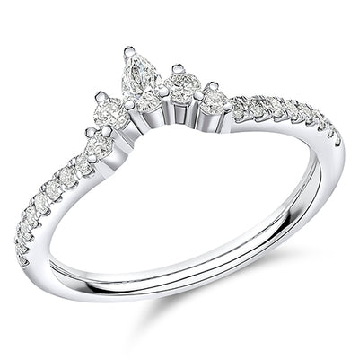 Curved Micro-Claw Diamond Half Eternity Ring, 0.35ct