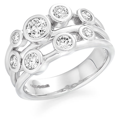 Rubover Half Eternity Ring, 0.95ct total