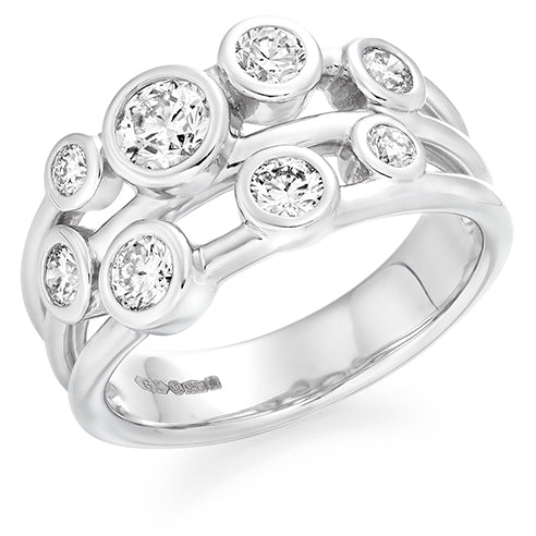 Rubover Half Eternity Ring, 0.95ct total