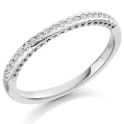 Rubover Half Eternity Ring, 0.15ct total