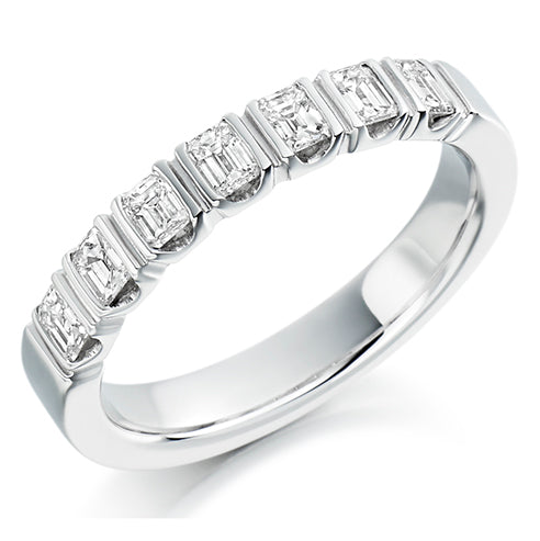 Bar-Set Half Eternity Ring, 0.55ct total