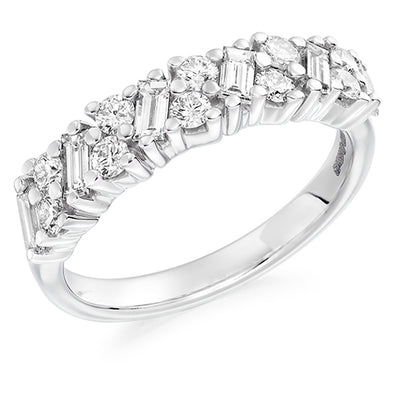 Claw-Set Diamond Half Eternity Ring, 0.95ct